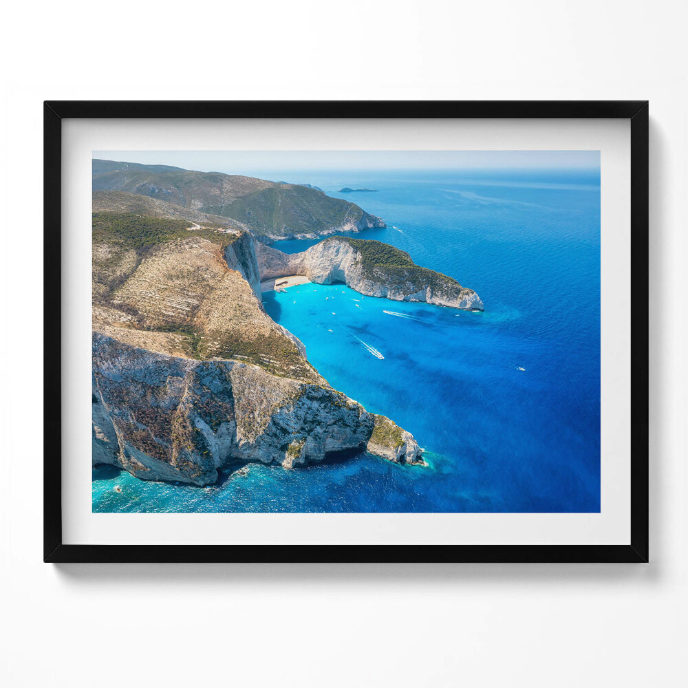 Tablou rama Peisaj de vară cu stânci și coastă