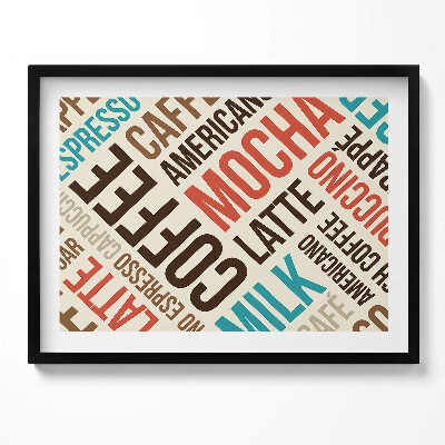 Tablou rama Semne de bucătărie - Nume de cafea