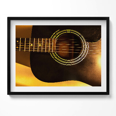 Tablou living cu rama Instrument de chitară neagră