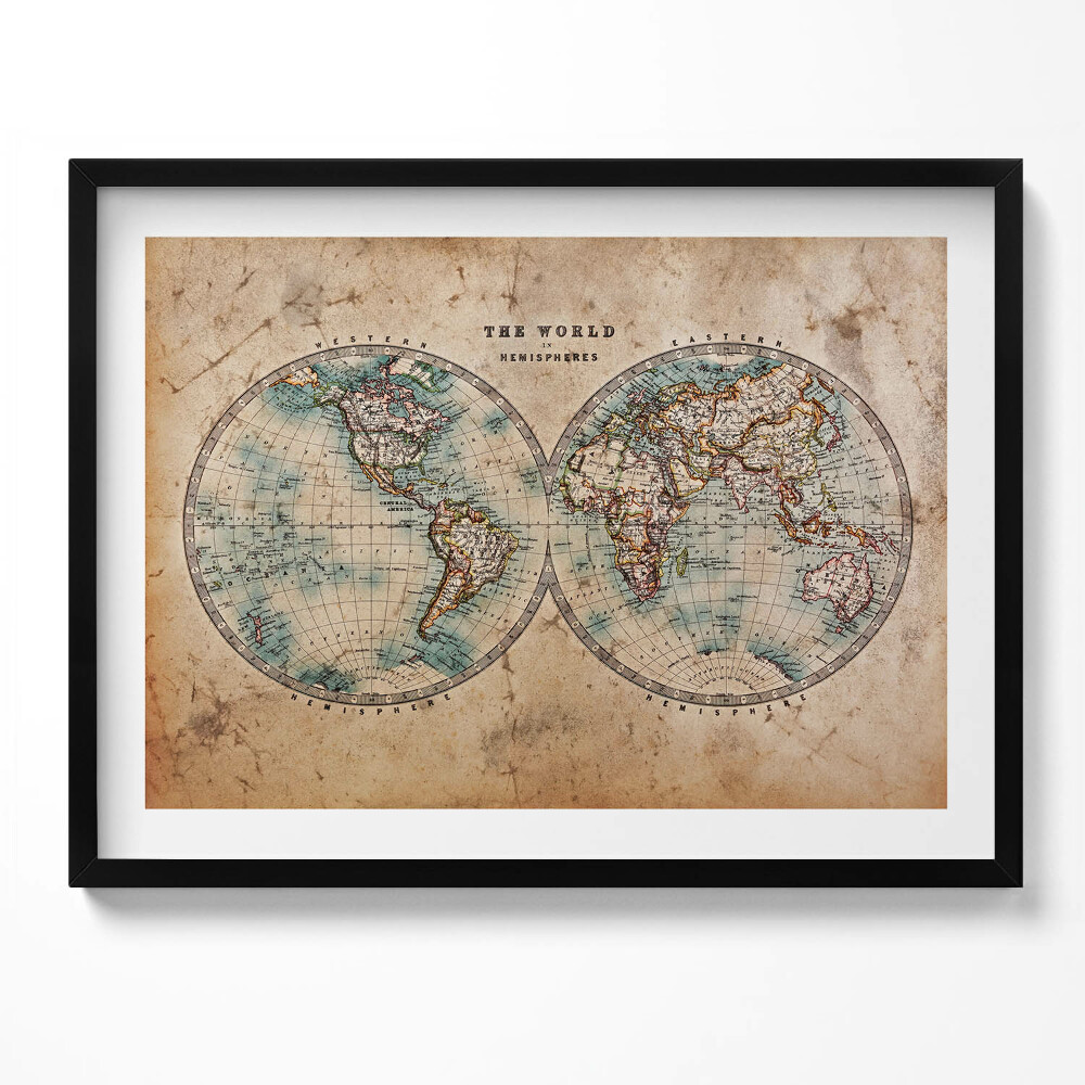 Tablou rama Hartă veche a lumii