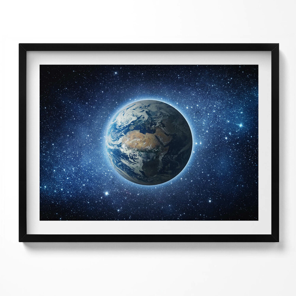 Tablou living cu rama Planeta Pământ în spațiu
