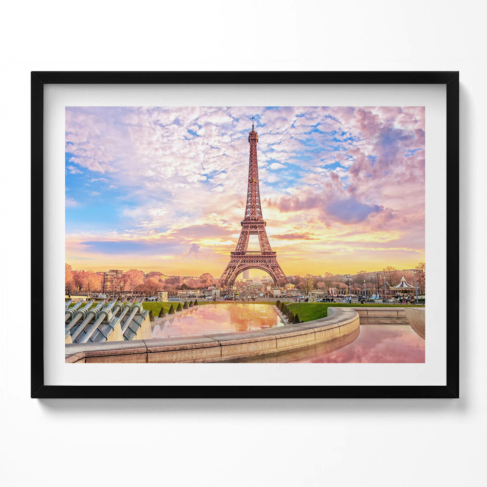 Tablou rama Vedere romantică a Turnului Eiffel din Paris