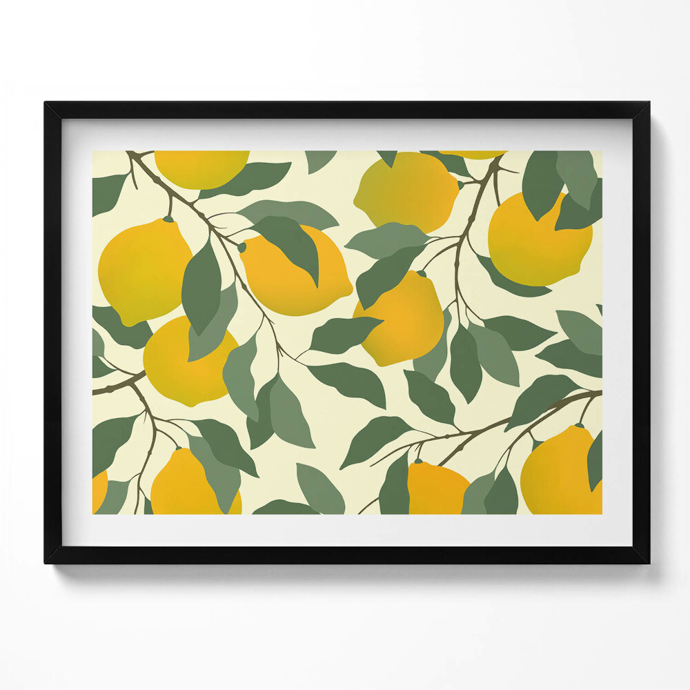 Tablou living cu rama Ilustrație pentru bucătăria lămâilor siciliene