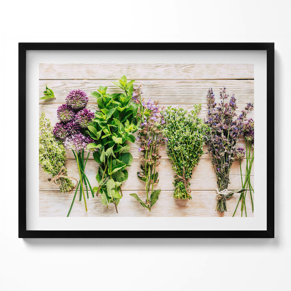 Tablou rama Plante și ierburi pe plăci