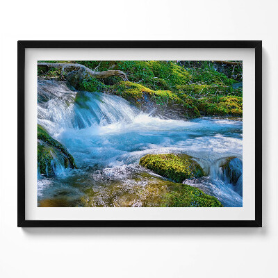 Tablou living cu rama Un pârâu repetat în pădure