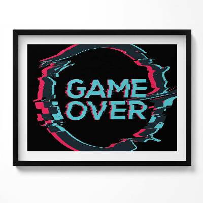 Tablou living cu rama Semnul „Game over” pentru jucător