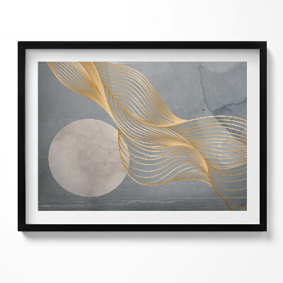 Tablou rama Ilustrație abstractă a lunii cu aur