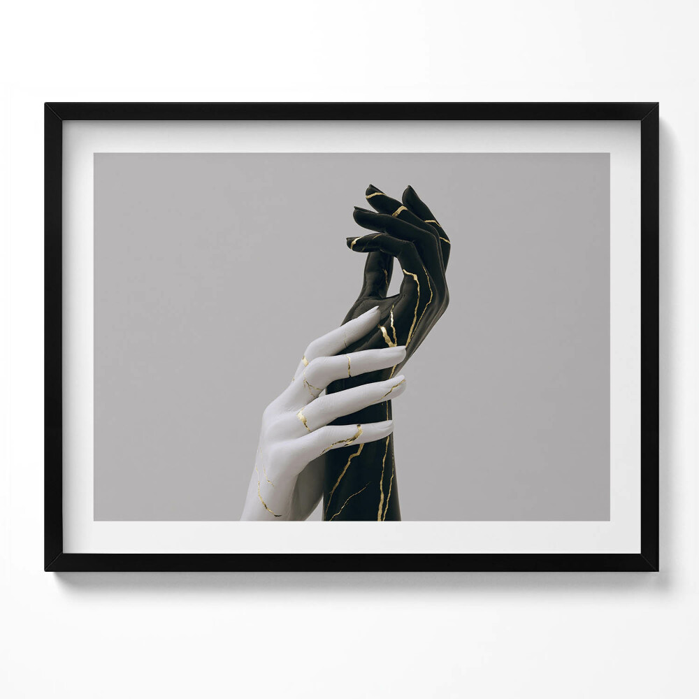 Tablou rama Ace albe și negre cu aur