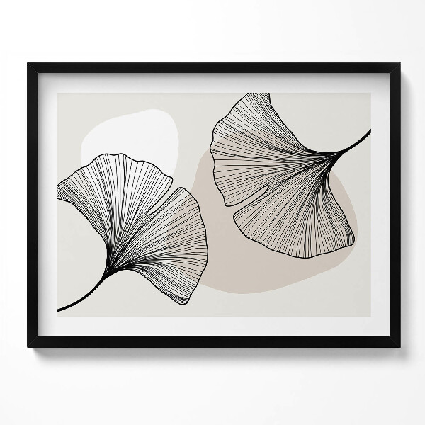 Tablou rama Frunze liniare de ginkgo în stil boho