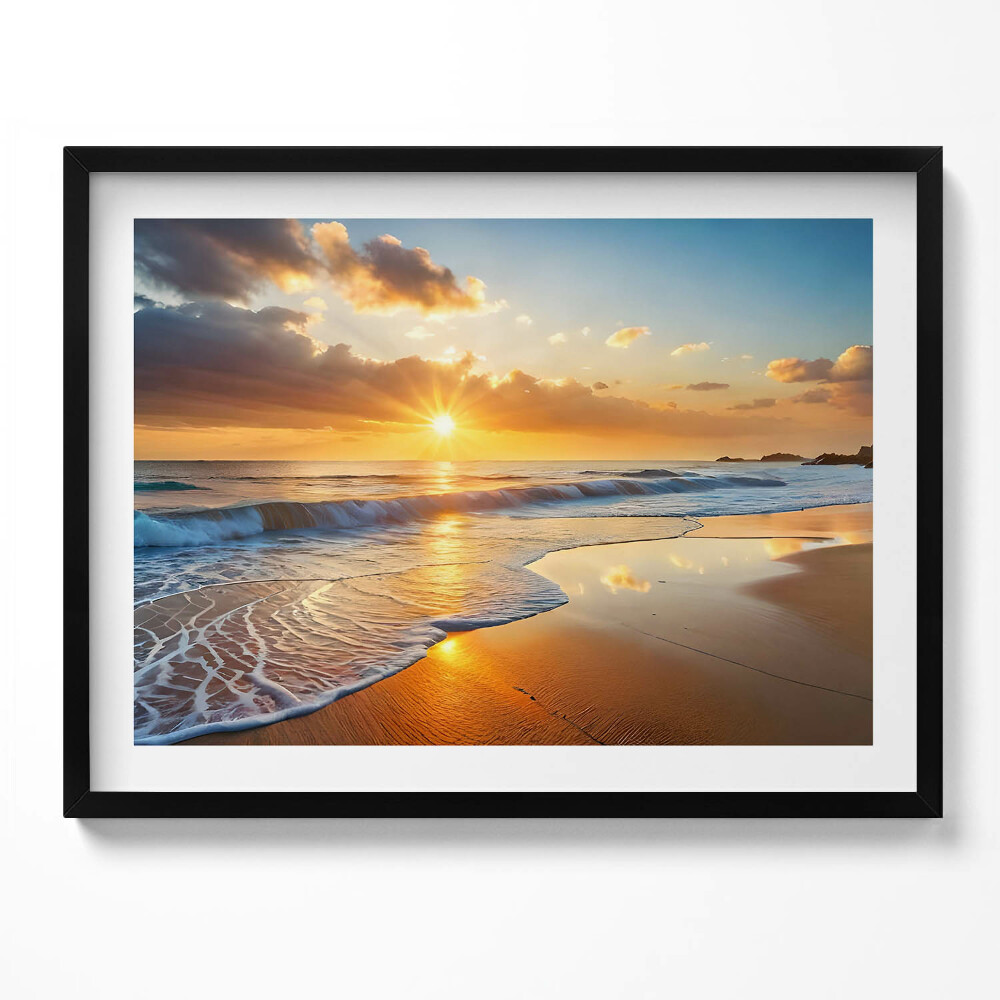 Tablou rama Apus de soare peste mare