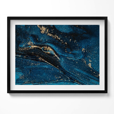 Tablou living cu rama Abstracție lichidă cu particule de aur