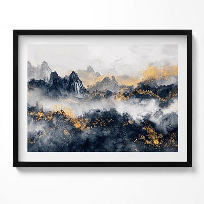 Tablou living cu rama Peisaj abstract al munților printre nori