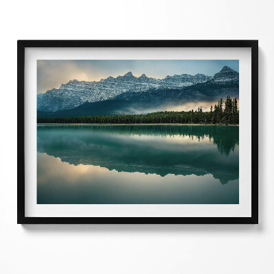 Tablou rama Peisaj cu lac, pădure și munți