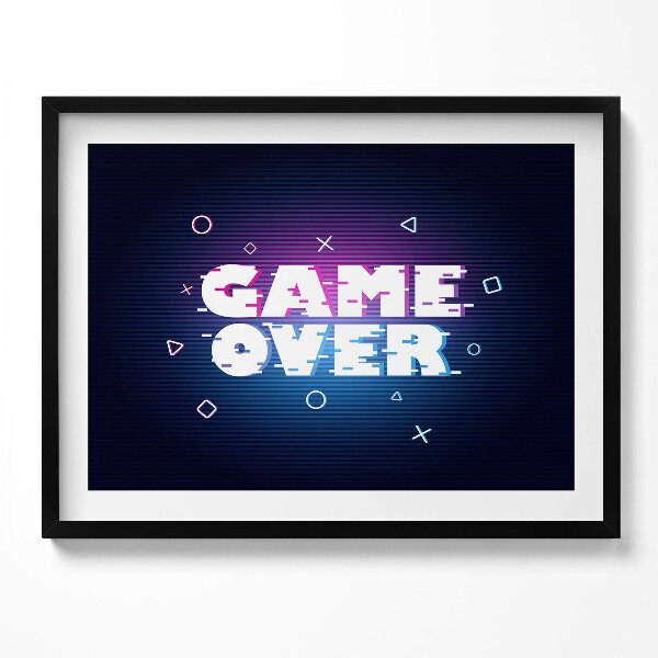 Tablou living cu rama Inscripție stilizată pentru jucător «Game over»
