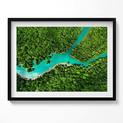 Tablou living cu rama Vedere aeriană a unui râu în pădurile tropicale