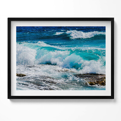 Tablou rama Valuri de apă albastră a mării