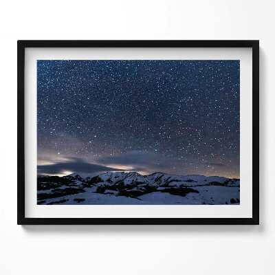 Tablou rama Stele noaptea pe cerul munților