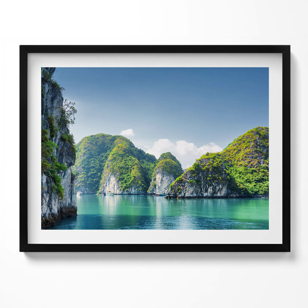 Tablou rama Mare și stânci turcoaz