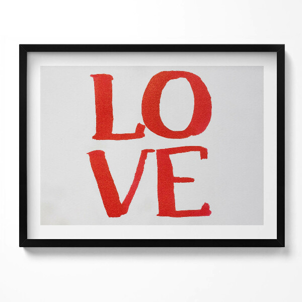 Tablou living cu rama Graffiti roșu cu litere LOVE
