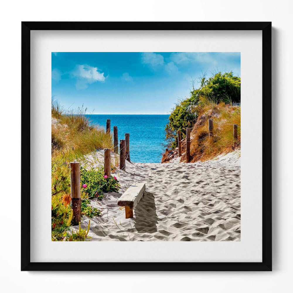 Tablou rama unic Drum nisipos spre plajă și mare