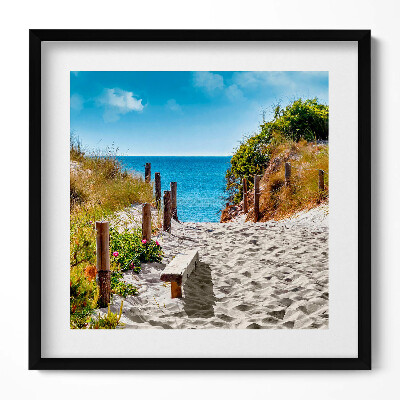 Tablou rama unic Drum nisipos spre plajă și mare