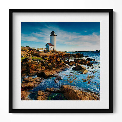 Tablou rama unic Far, stânci și cer