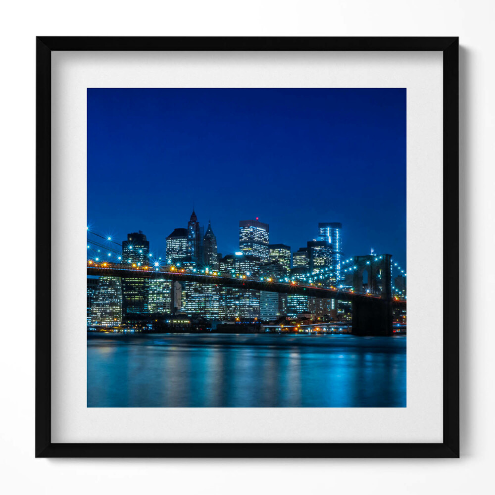 Tablou rama unic Podul Brooklyn noaptea - New York