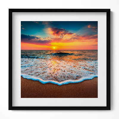 Tablou living cu rama unic Peisaj cu apusul soarelui peste mare