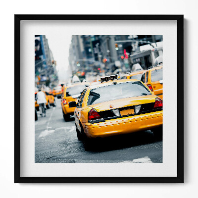Tablou living cu rama unic Taxiurile din New York City în ambuteiajele orașului