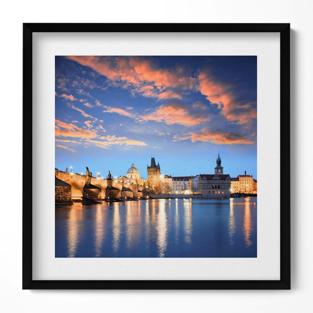 Tablou living cu rama unic Peisaj urban seara