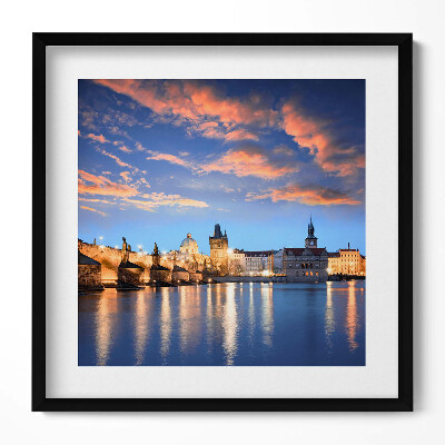 Tablou living cu rama unic Peisaj urban seara