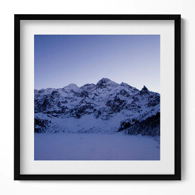 Tablou rama unic Peisaj al munților acoperiți de zăpadă