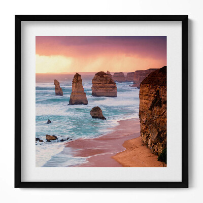 Tablou living cu rama unic Peisaj de stâncă de pe malul mării