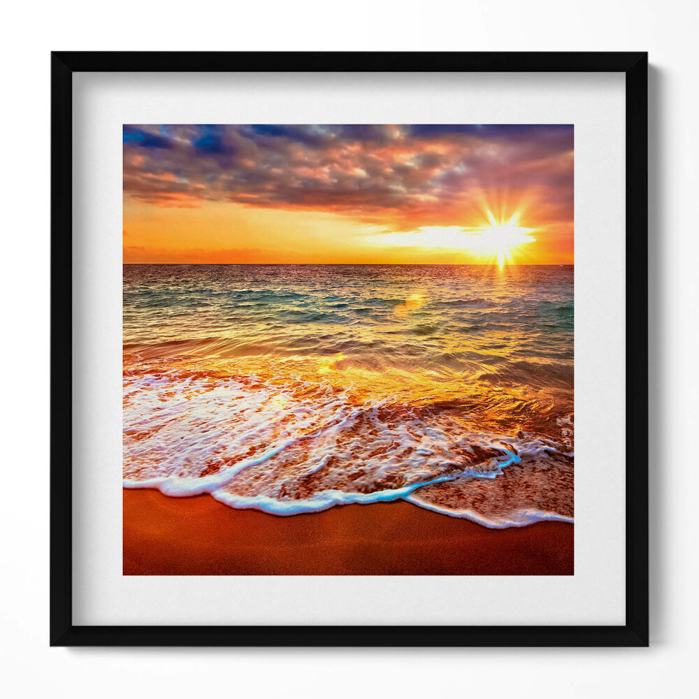 Tablou rama unic Valurile mării la apus