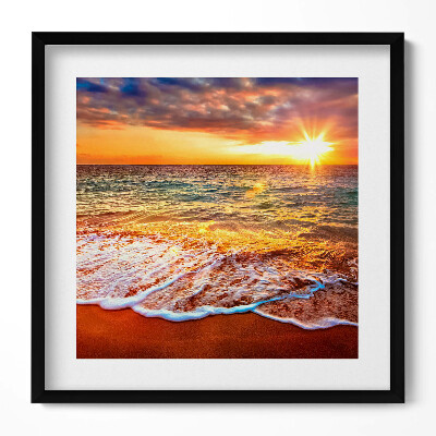 Tablou rama unic Valurile mării la apus