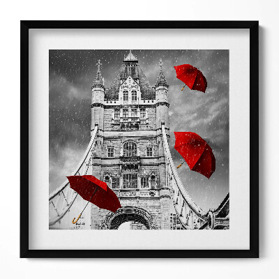 Tablou rama unic Umbrele roșii pe Podul Londrei