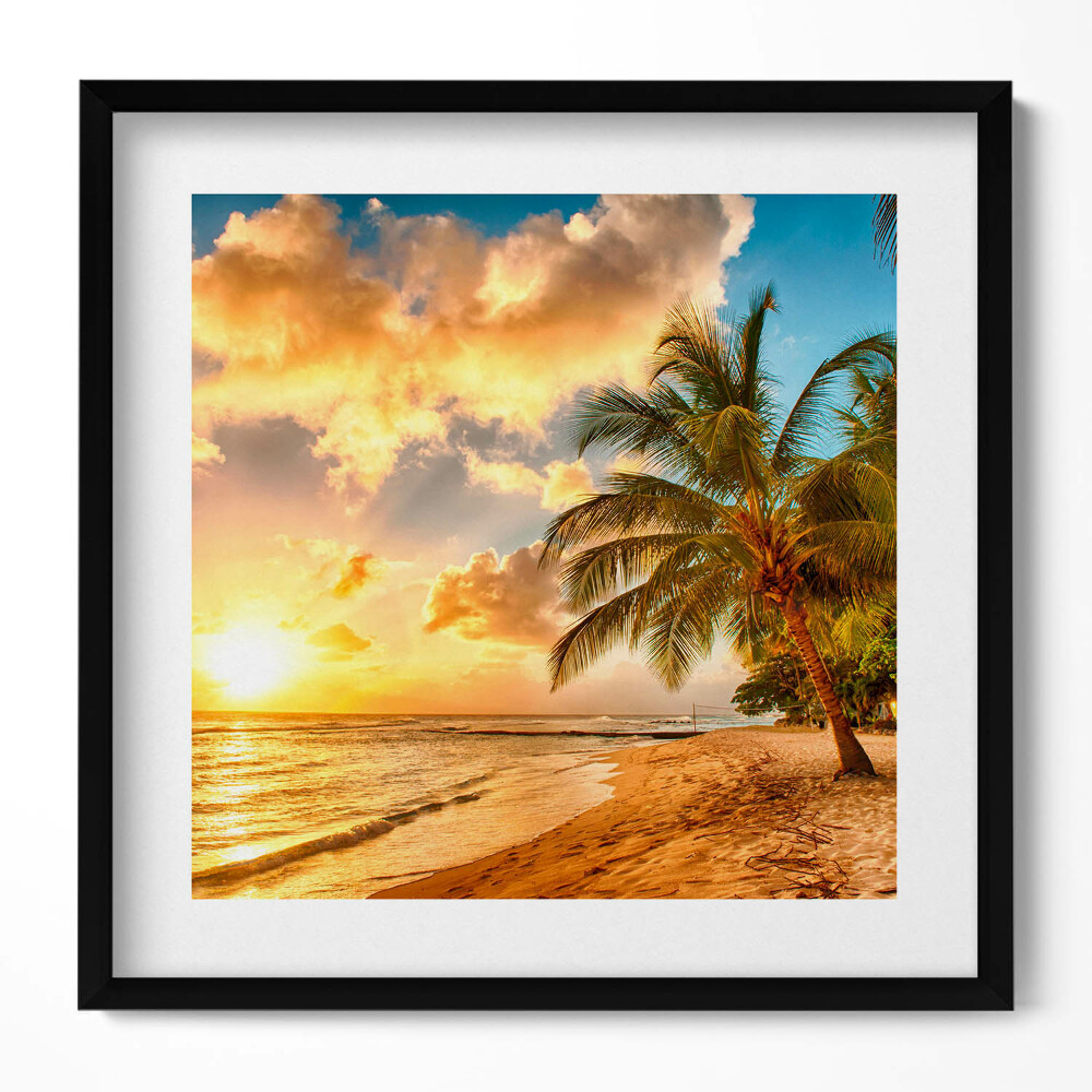 Tablou rama unic Palm Beach și mare la apus