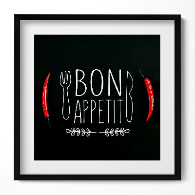 Tablou living cu rama unic Inscripția „Poftă bună”