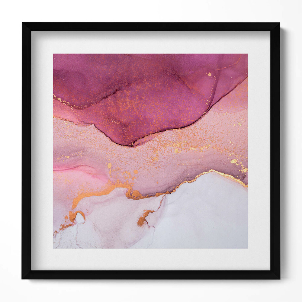 Tablou rama unic Rezumat roz cu aur