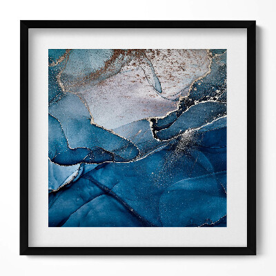 Tablou rama unic Abstract albastru cu auriu