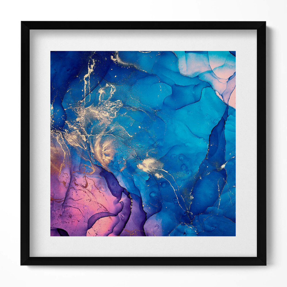 Tablou rama unic Abstract albastru cu roz