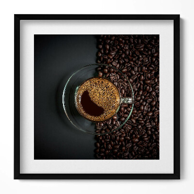 Tablou rama unic Cafea și boabe