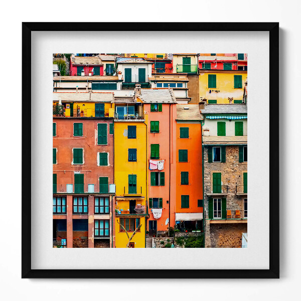 Tablou living cu rama unic Arhitectura clădirilor colorate