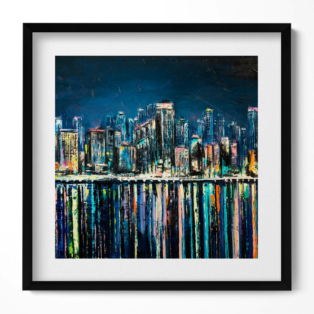 Tablou rama unic Țara Florilor - un oraș fantastic de pe litoral