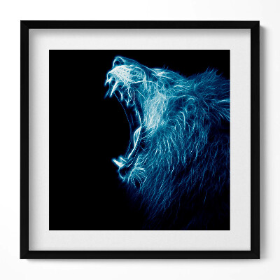 Tablou living cu rama unic Limbajul corpului leului sălbatic