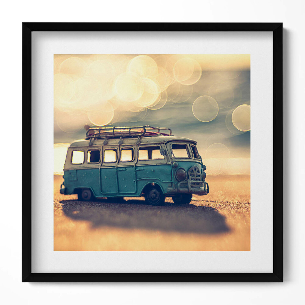 Tablou rama unic Rulotă pe plajă