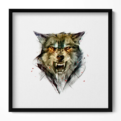 Tablou living cu rama unic Portretul desenat al unui lup