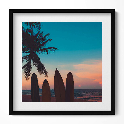 Tablou living cu rama unic Surfing pe o plajă tropicală