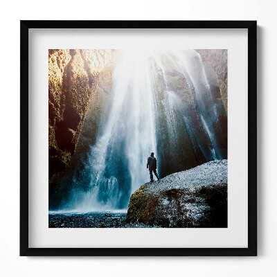 Tablou living cu rama unic Vedere a cascadei Gljufrabui