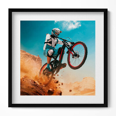 Tablou living cu rama unic Mergând cu motocicleta în deșert
